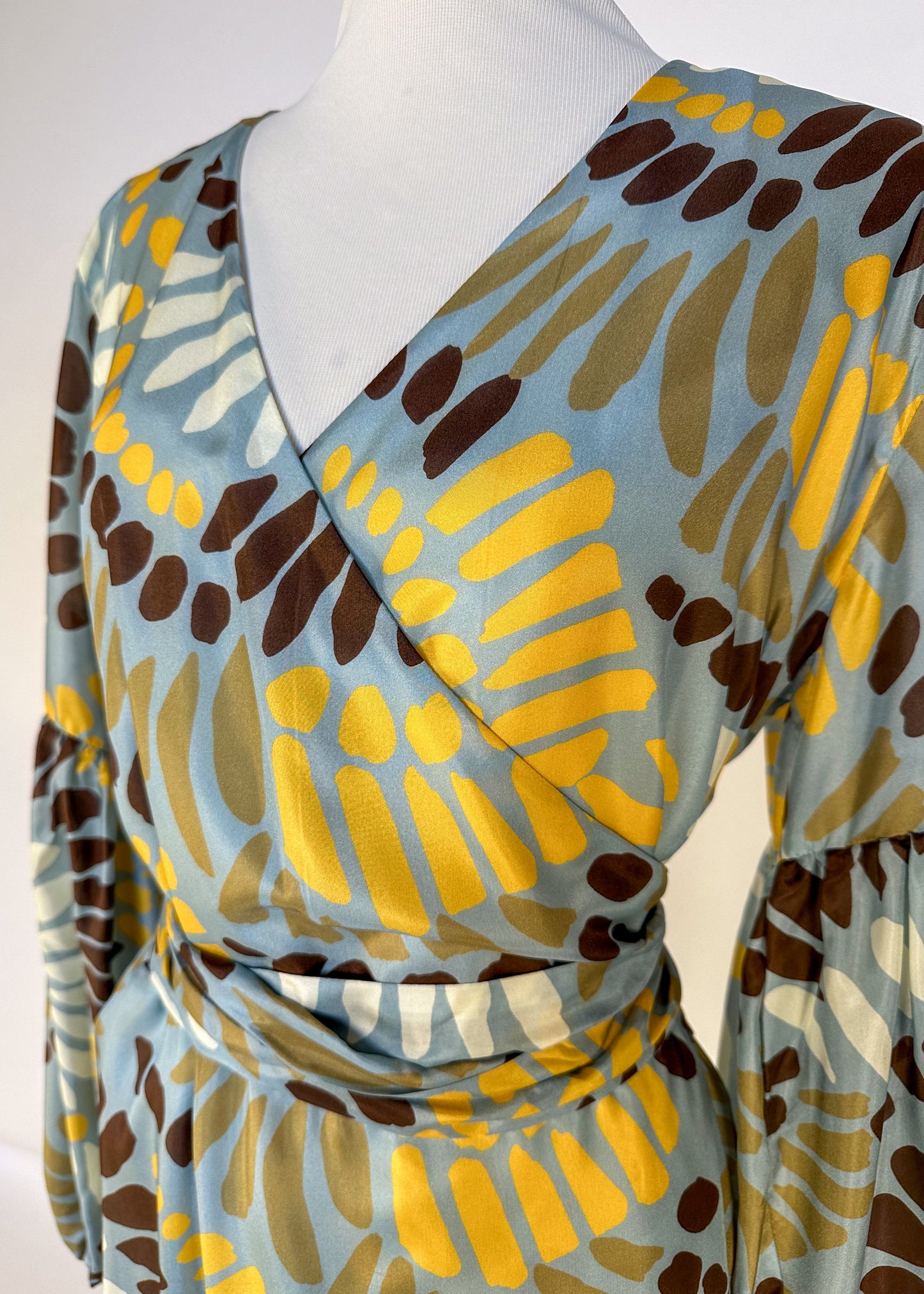 Robe longue en soie imprimée