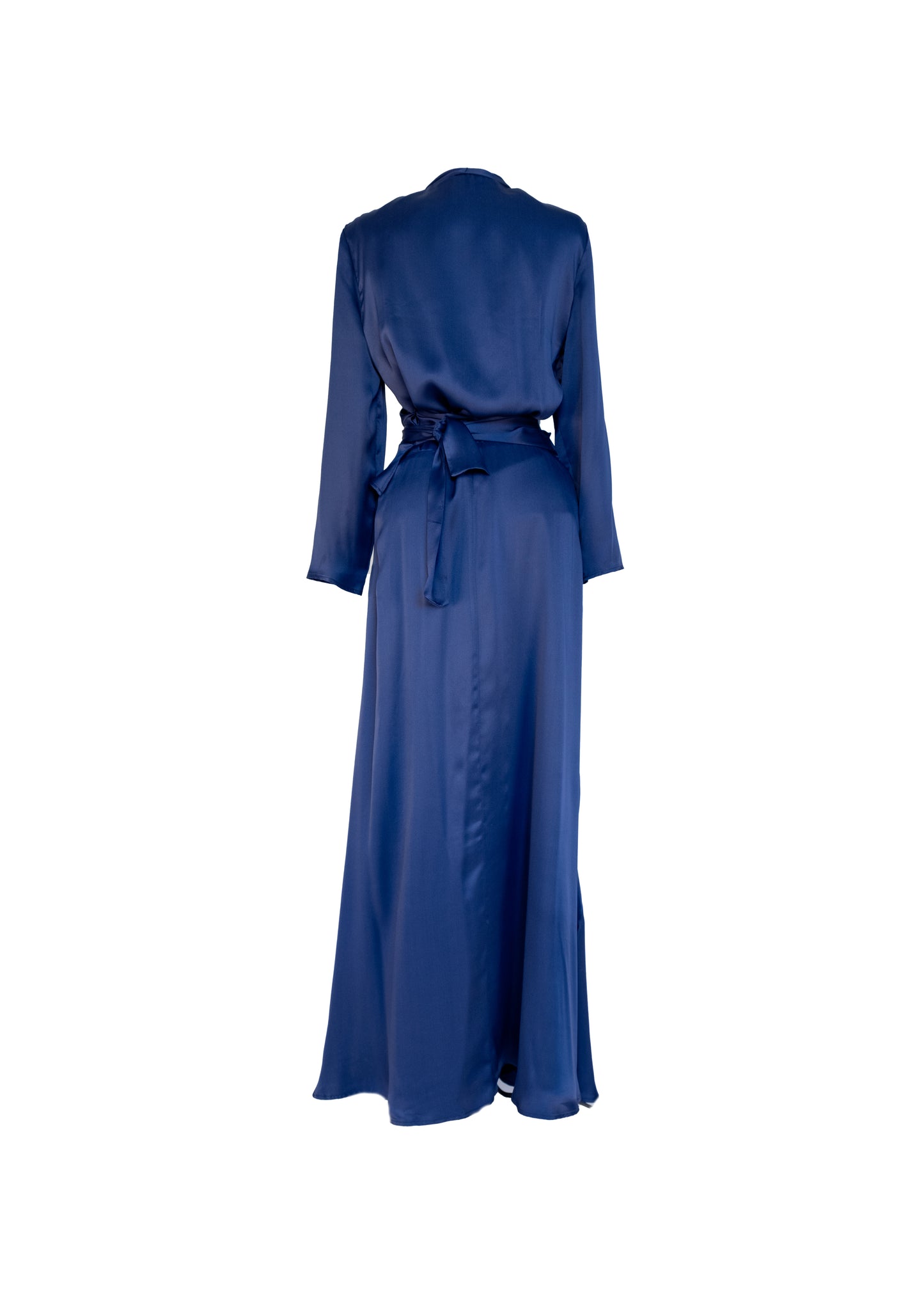 Robe longue à corsage croisé - bleu