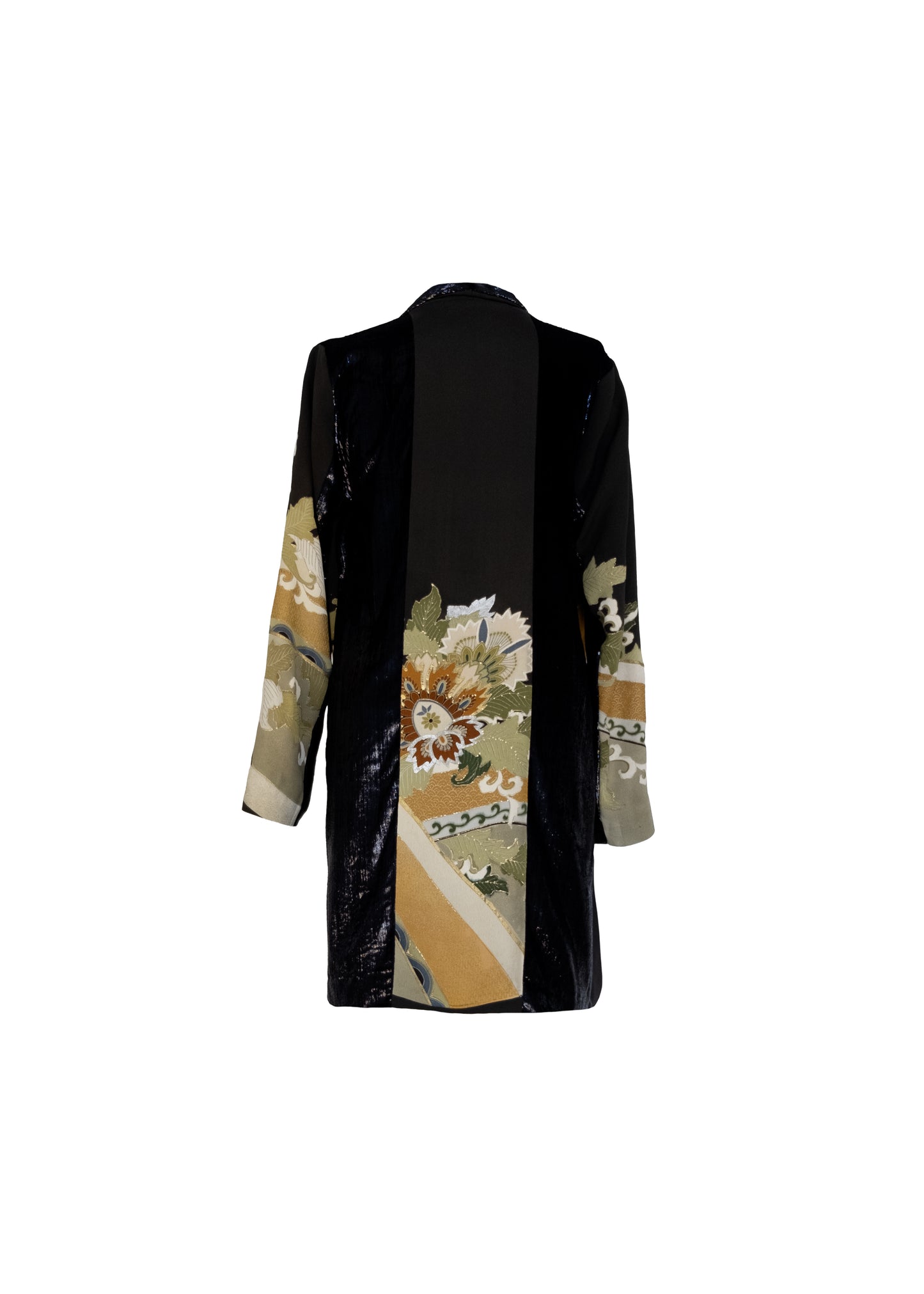 Giacca rocca kimono e inserti di velluto di seta