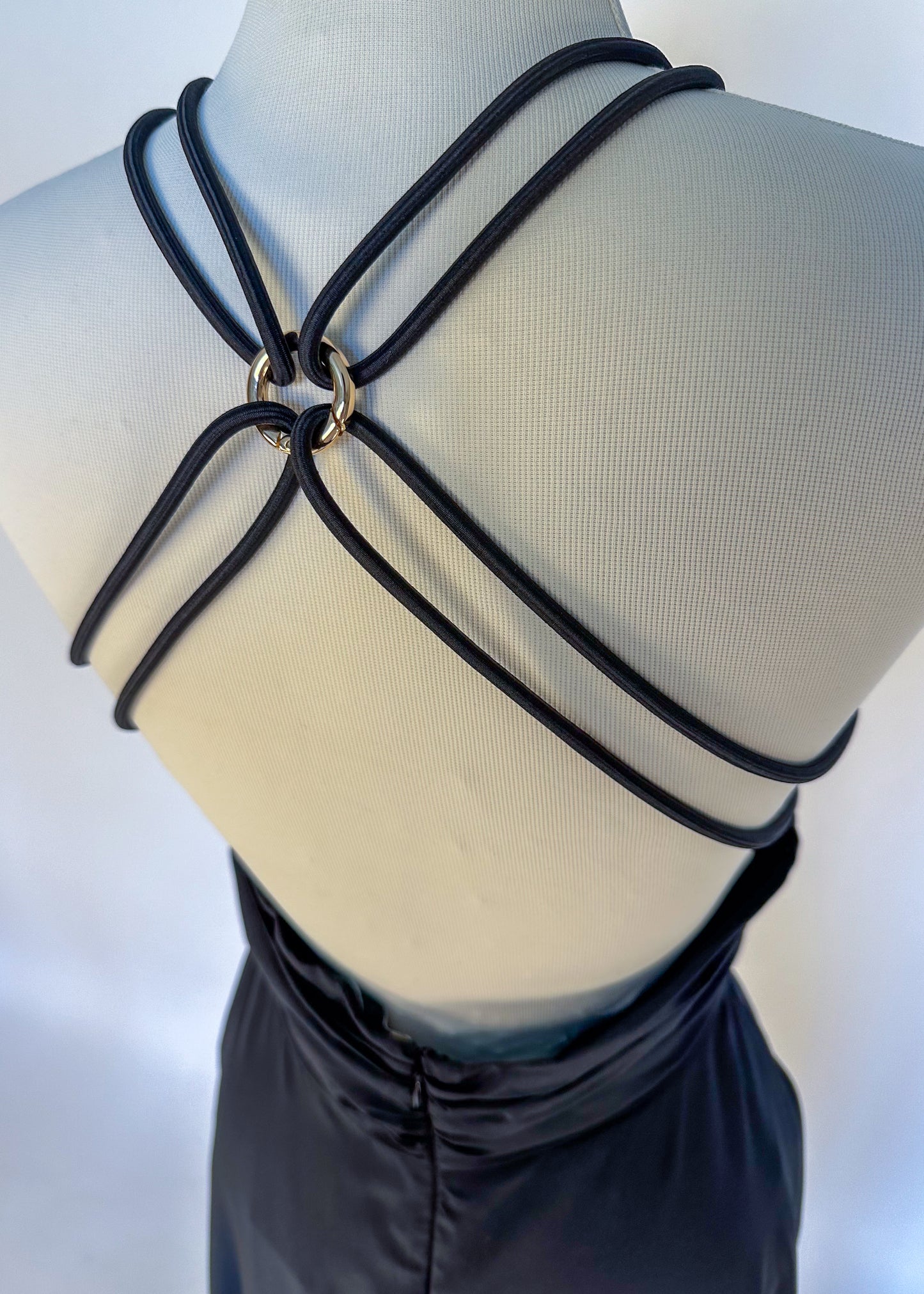 Robe longue à fermeture croisée - noir