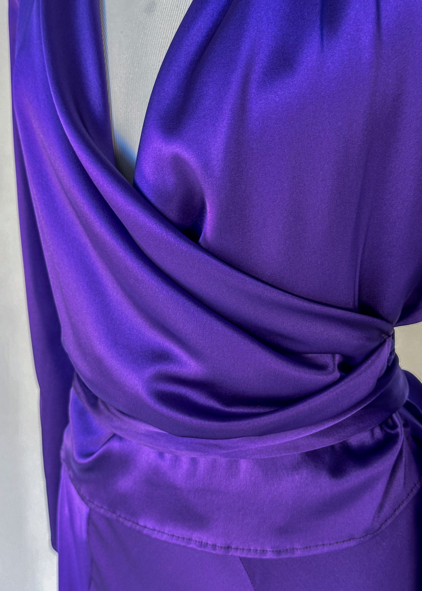 Robe longue à corsage croisé - violet