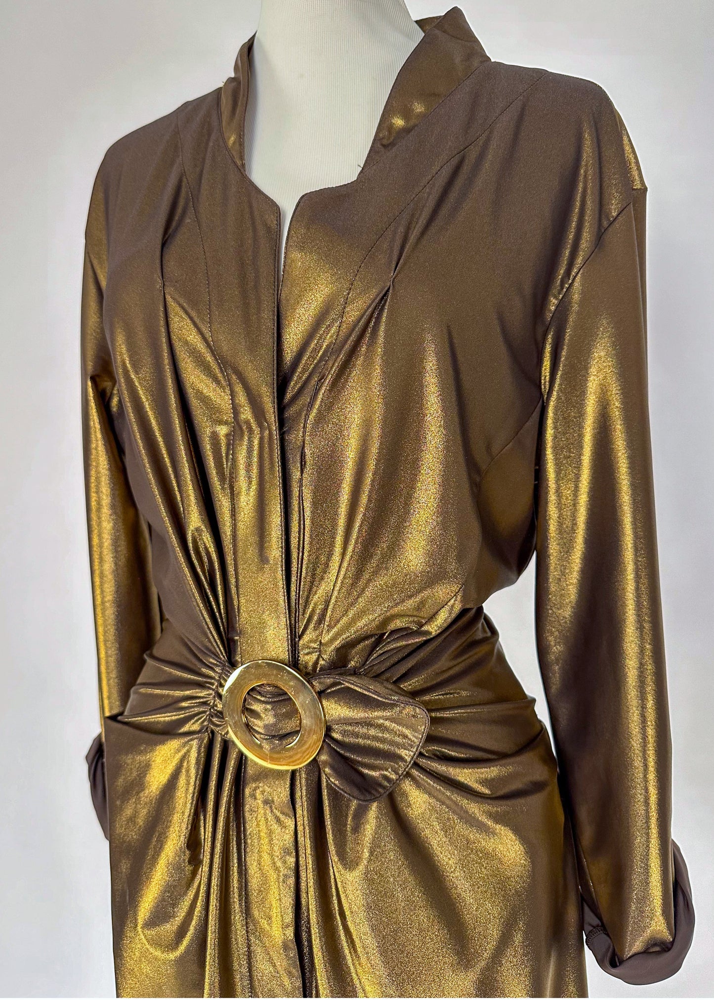 Robe en jersey de coton enduit