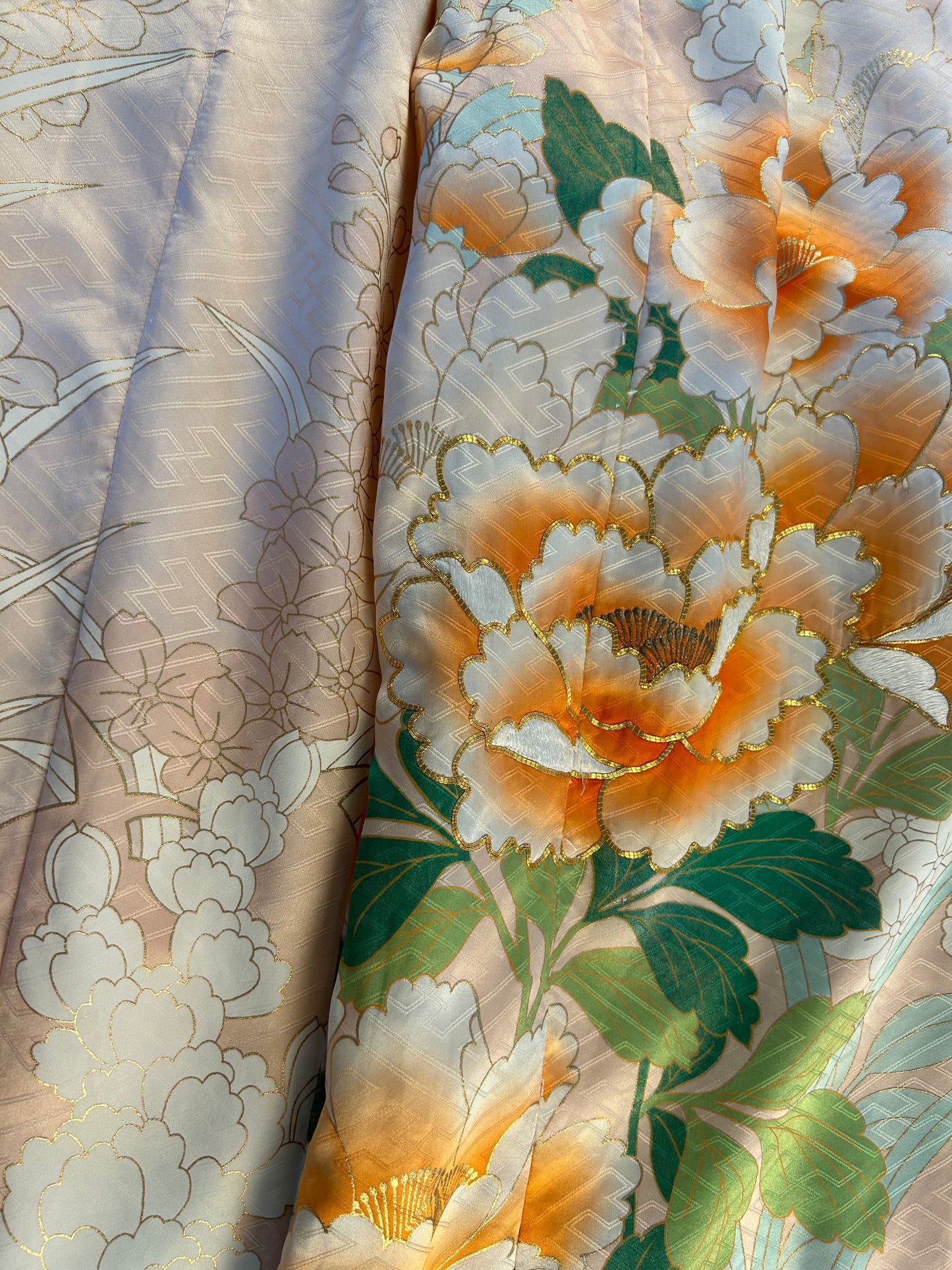 Pantaloni kimono 100% seta fantasia floreale