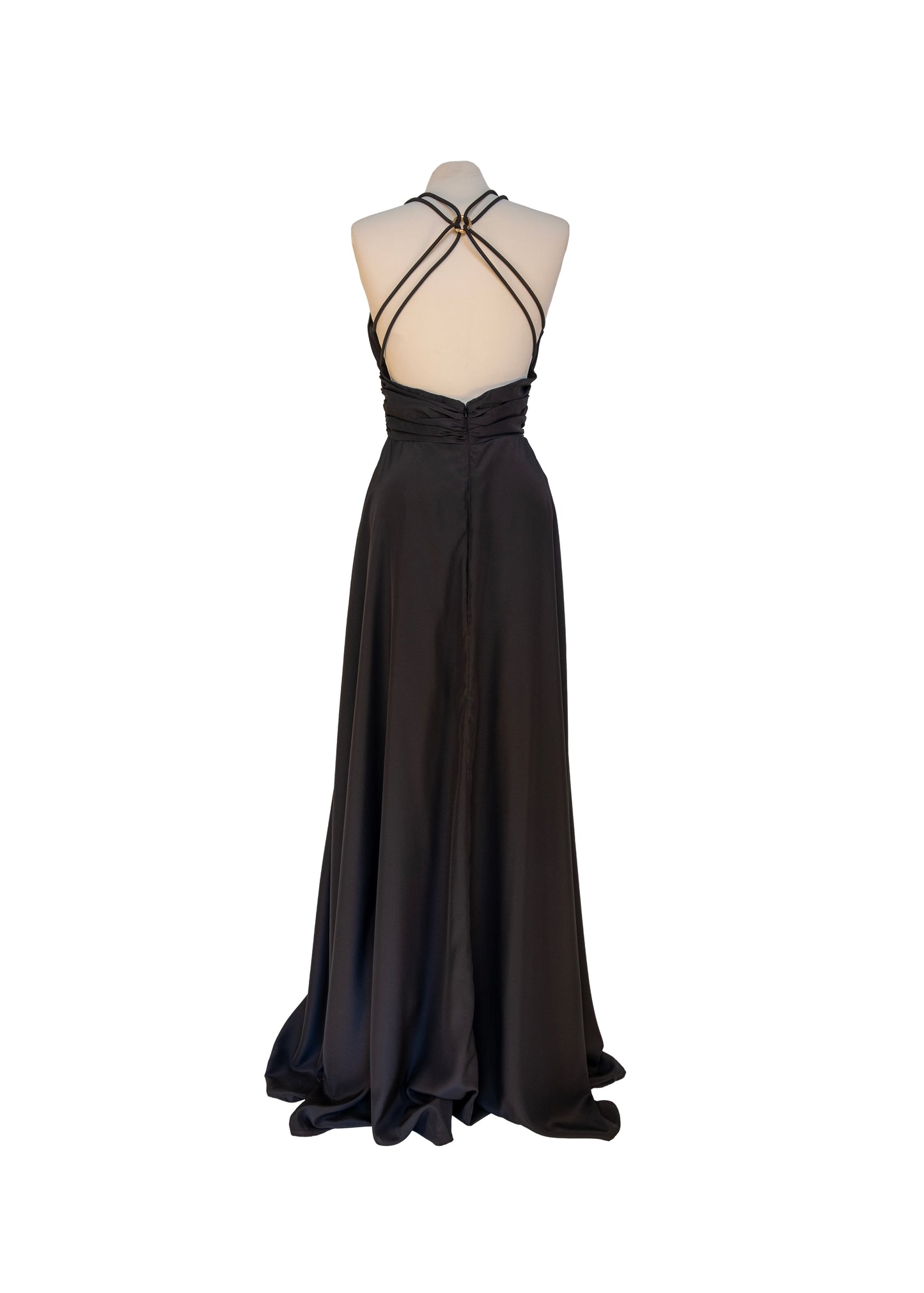 Robe longue à fermeture croisée - noir