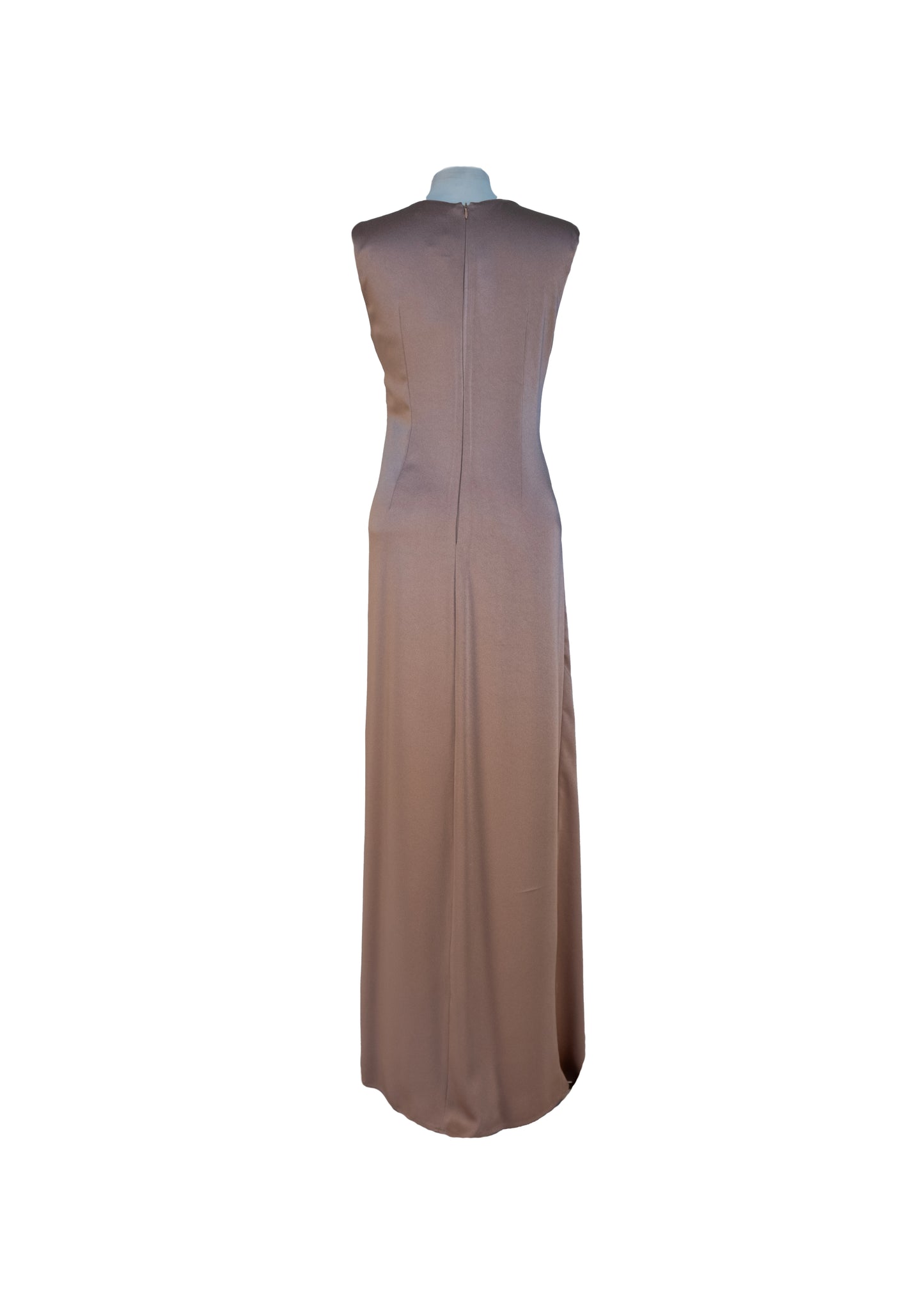 Long dress with sunburst stitching