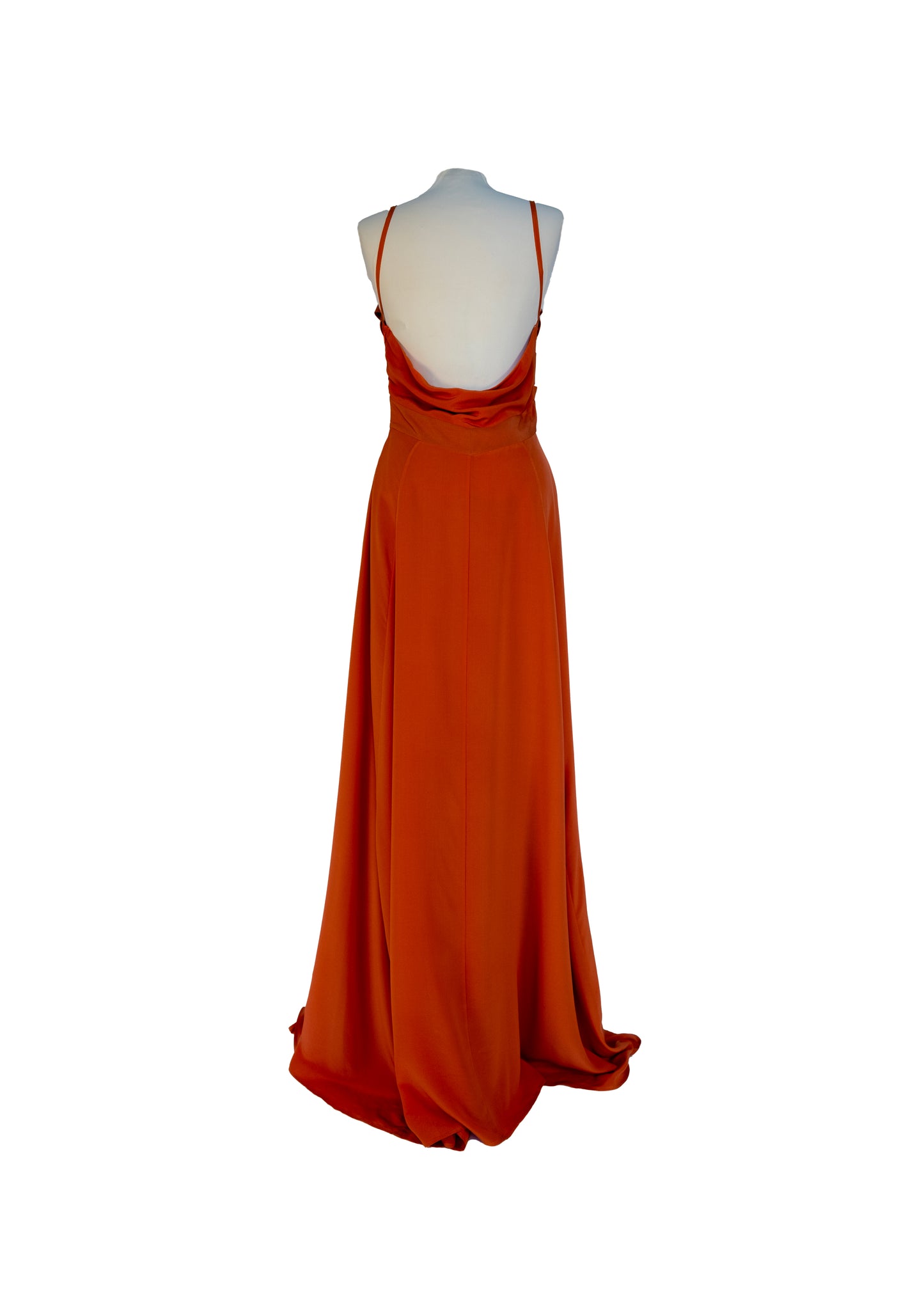 Robe longue avec corsage tissé - Orange