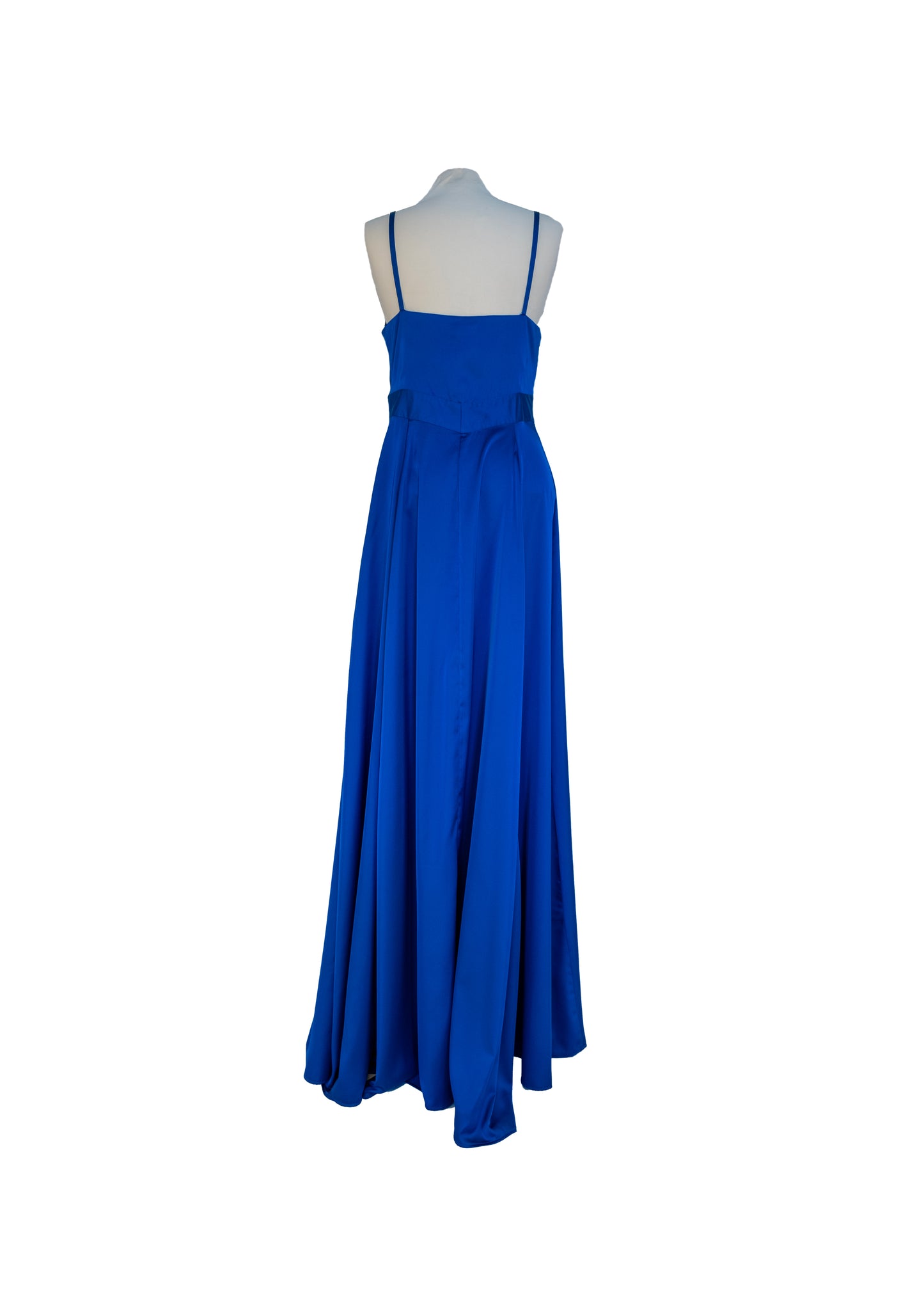 Robe longue avec corsage tissé - Bleu