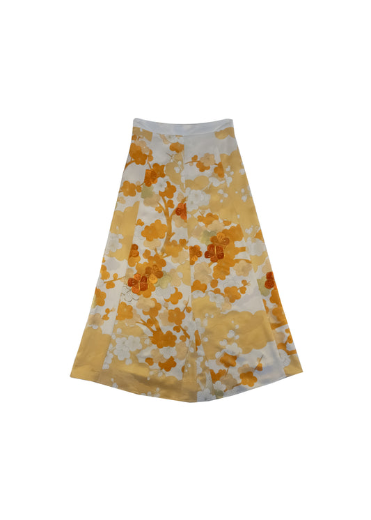 Nature pattern kimono skirt