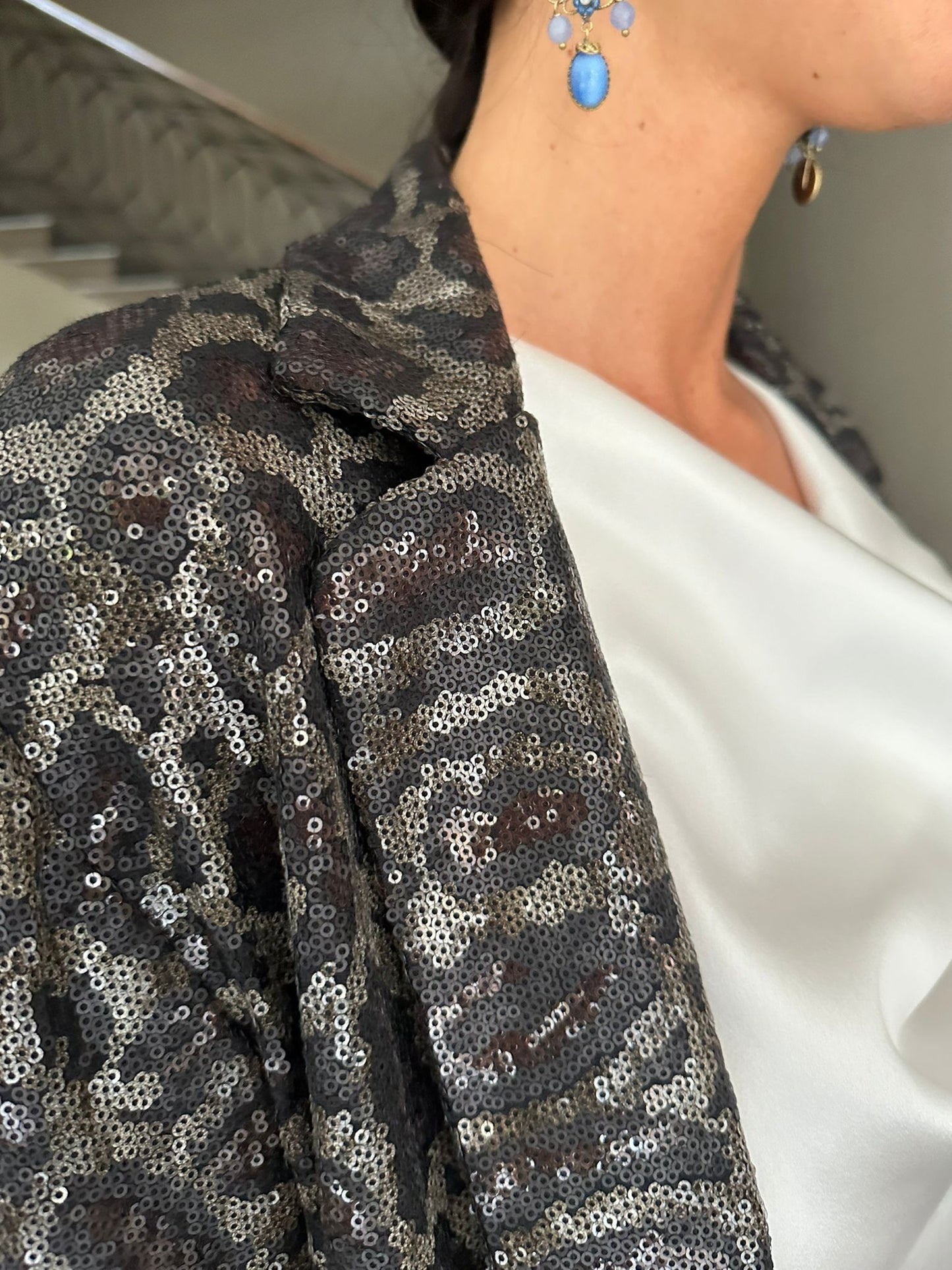 Bodler jacket in sequins with animalier effect