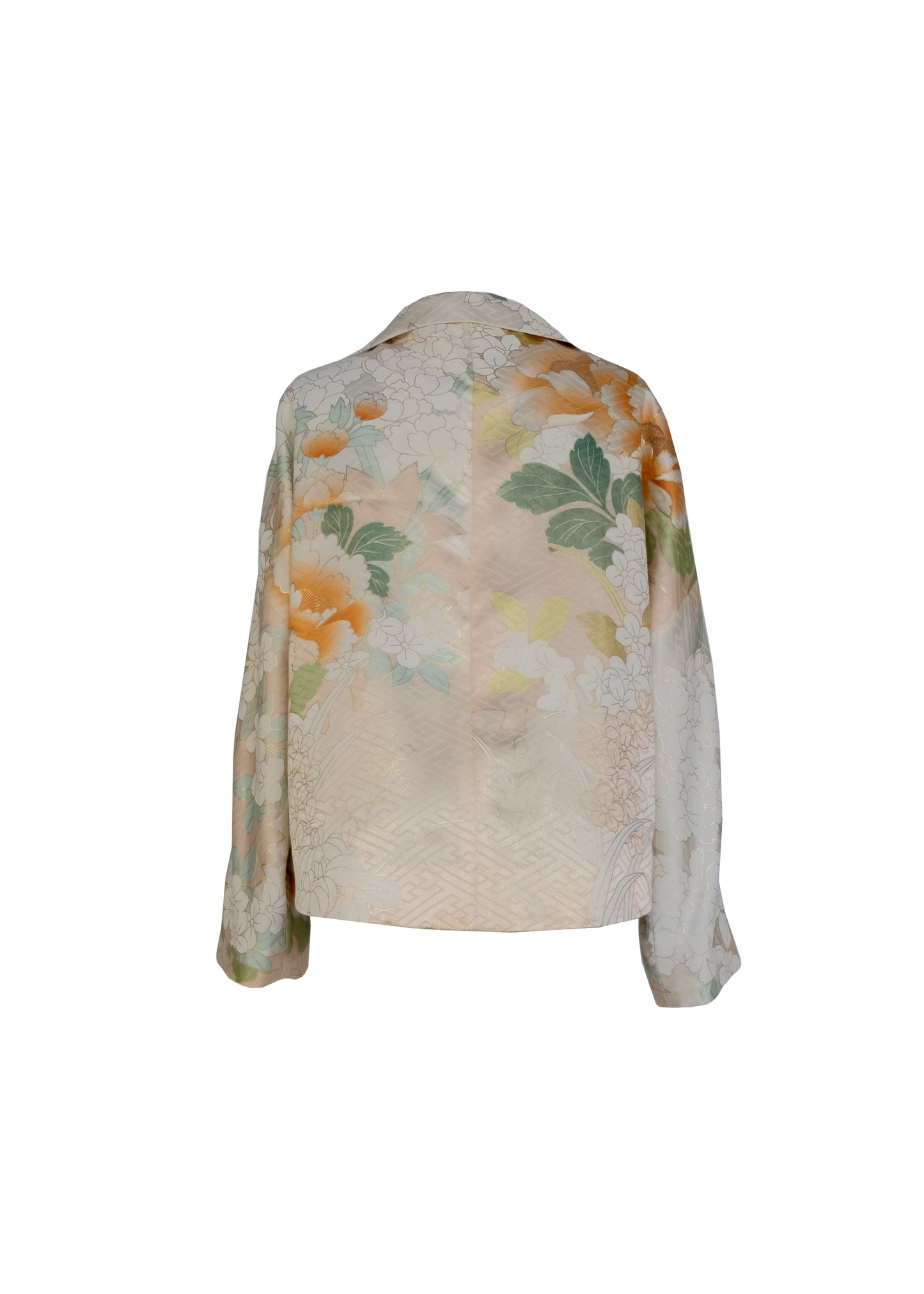 Giacca corta kimono 100% seta fantasia floreale