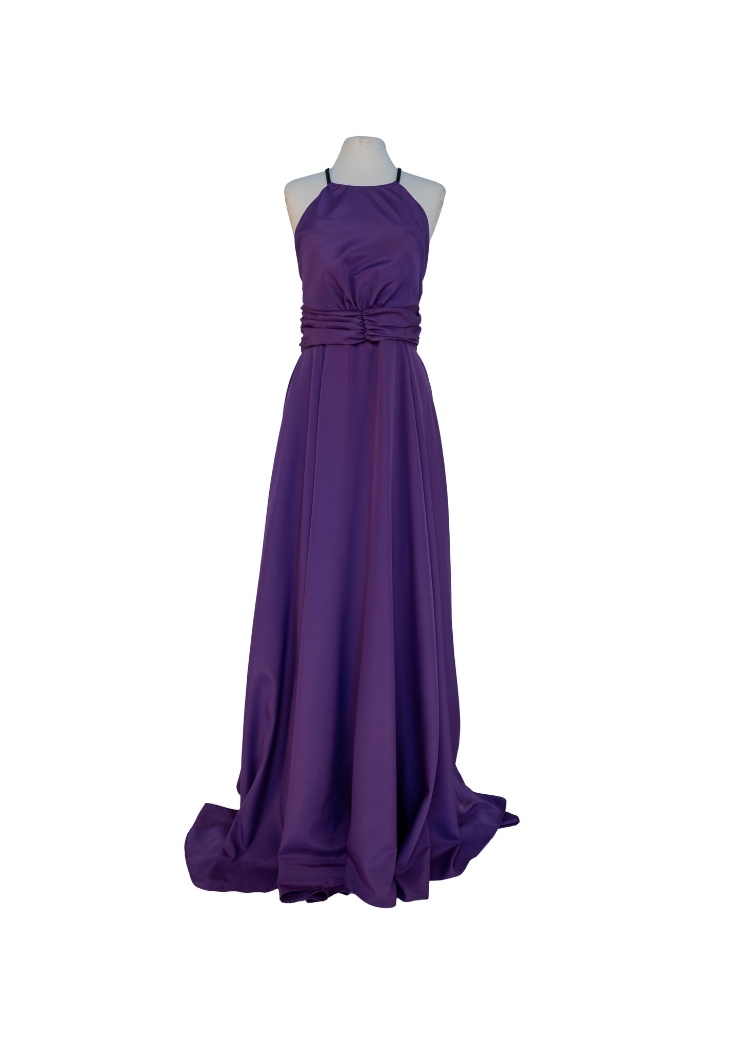 Long dress with cross closure - purple