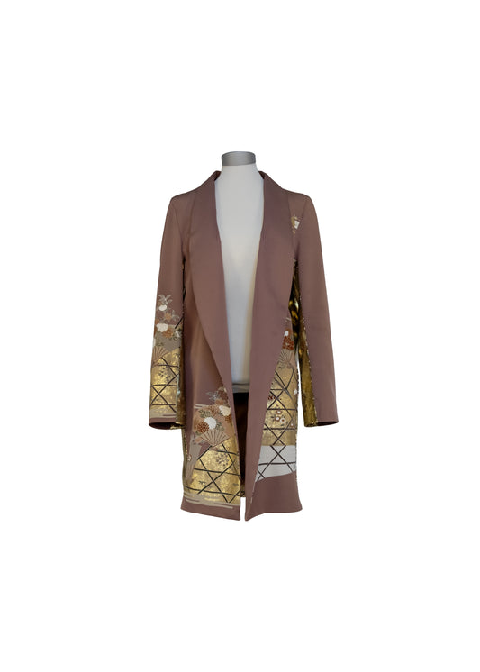 Kimono jacket with gold inserts