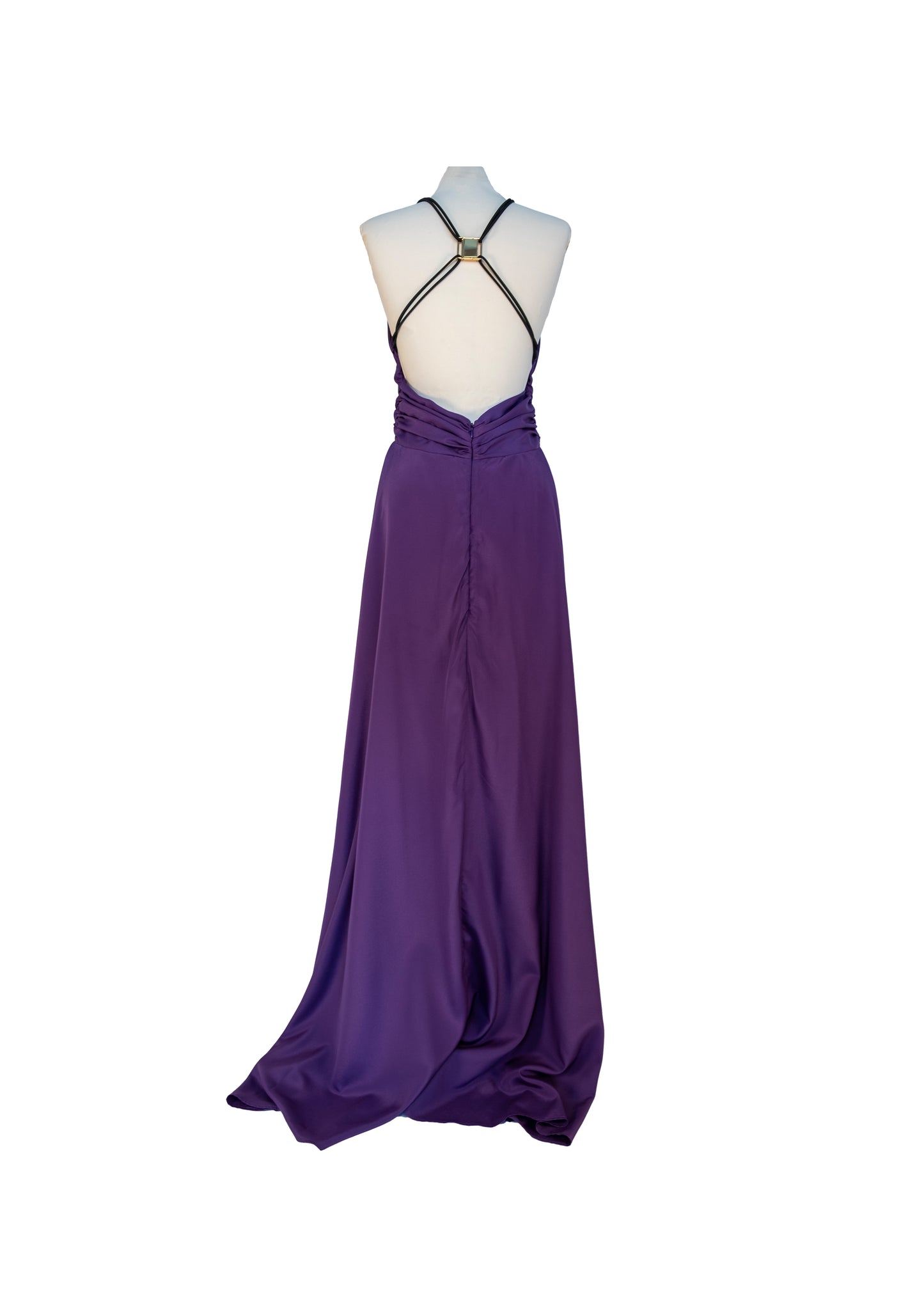 Long dress with cross closure - purple