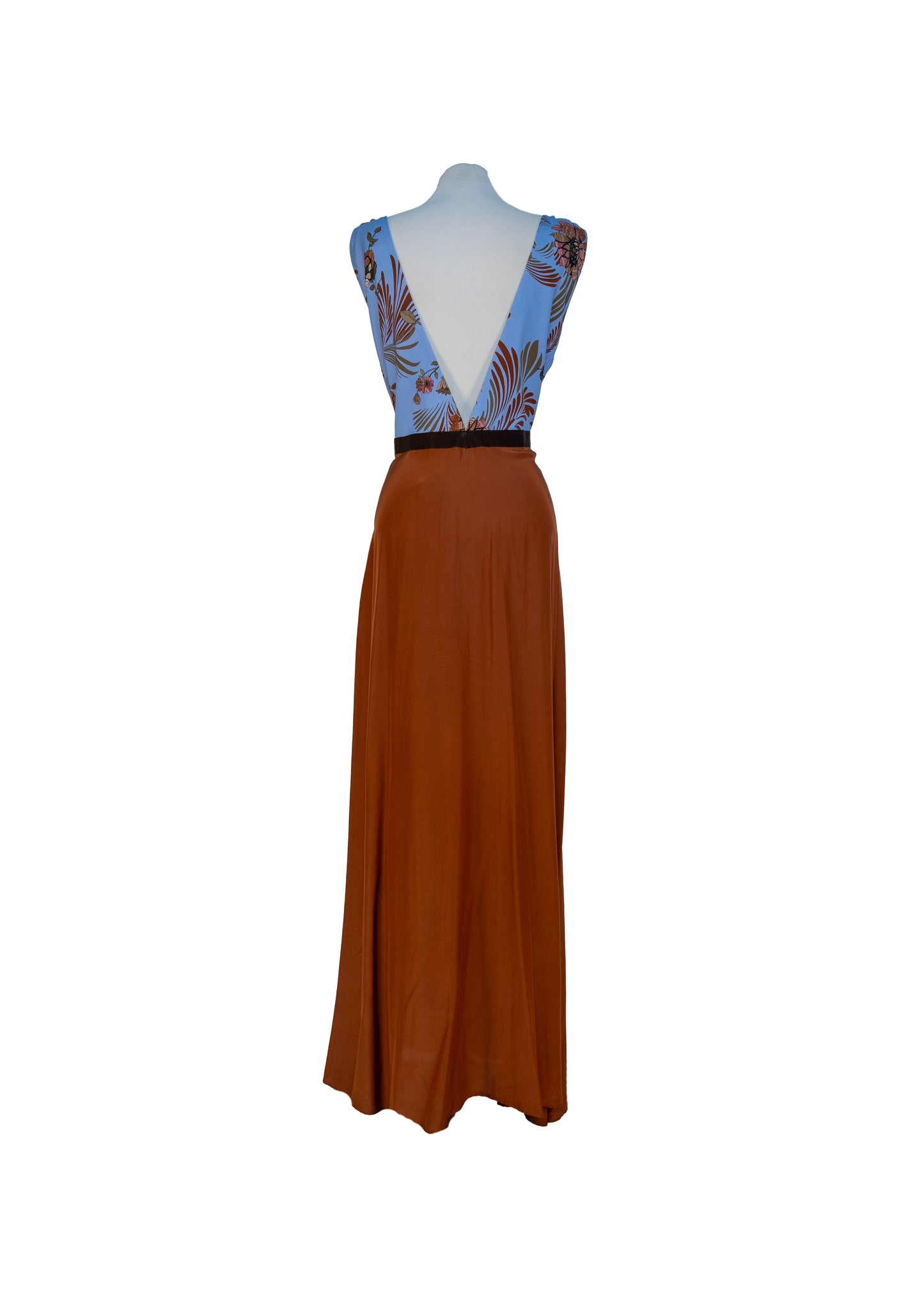 Long dress with patterned bodice